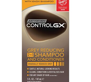 Just For Men Control GX 2 in 1 Grey Reducing Shampoo and Conditioner, 5 Fluid Ounce