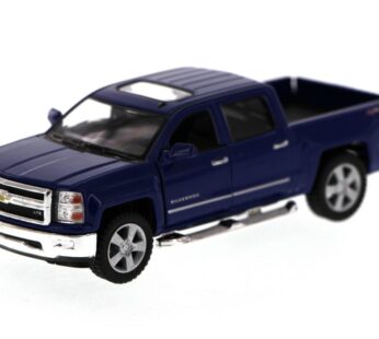 KiNSMART Chevy Silverado (2014) LTZ Crew Cab 4×4 1/46 Scale Diecast Metal Model – Blue