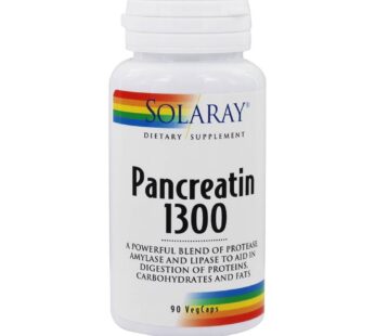 Solaray Pancreatin 1300 | Pancreatic Digestive Enzymes Plus Papaya for Healthy Digestion S