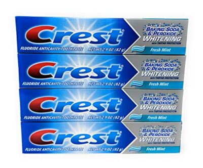 Crest Baking Soda Peroxide Whitening Tartar Toothpaste, 2.4 Oz, Fresh Mint, Pack of 4