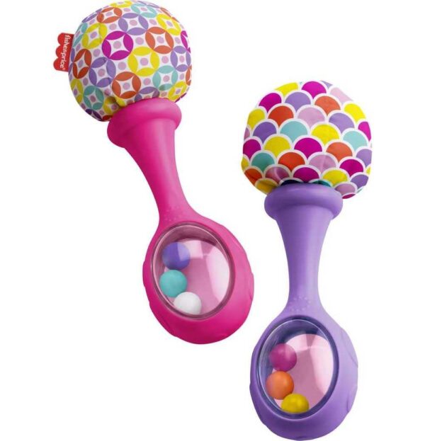 Fisher-Price Newborn Toys Rattle 'n Rock Maracas, Set of 2 Soft Musical Instruments for Ba