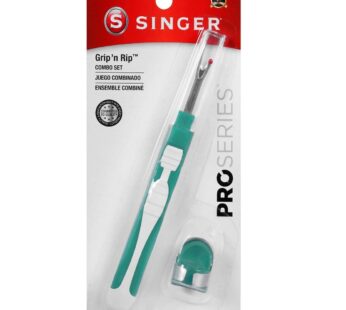 SINGER QuiltPro Grip N Rip Combo Set Seam Ripper and Thimble, 6-Inch