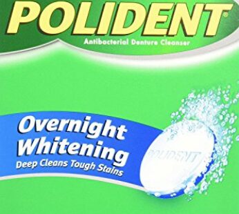 Polident Overnight Whitening Denture Cleanser 120 Tablets (Pack of 2)