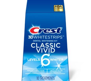 Crest 3D Whitestrips, Classic Vivid, Teeth Whitening Strip Kit, 20 Strips (10 Count Pack)