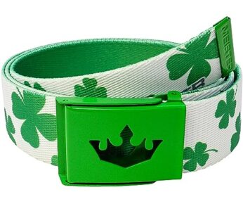 Meister Player Golf Web Belt – Adjustable & Reversible – Lucky Clovers