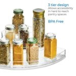 iDesign Recycled Plastic 3-Tier Stadium Spice Rack Organizer for Kitchen, Fridge, Freezer, - Image 4