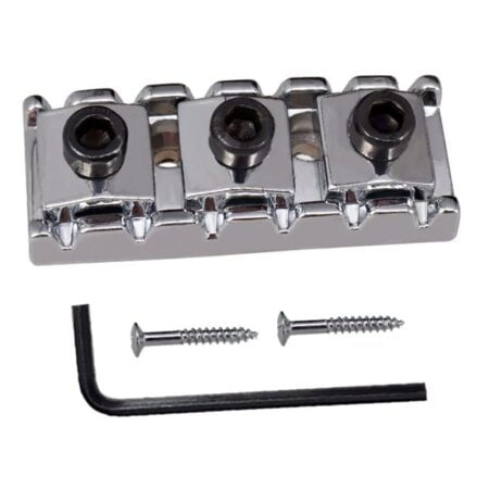 R3 Electric Guitar String Locking Nut for Floyd Rose Tremolo Bridge 43mm (Chrome with Blac