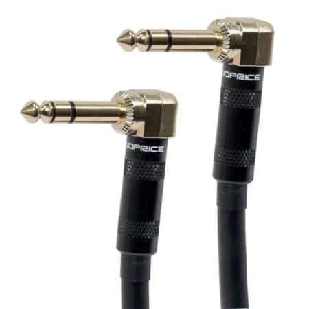 Monoprice 1/4-Inch TRS Male to 1/4-Inch TRS Male Guitar Pedal Patch Cable - 8 Inch - Black - Image 2