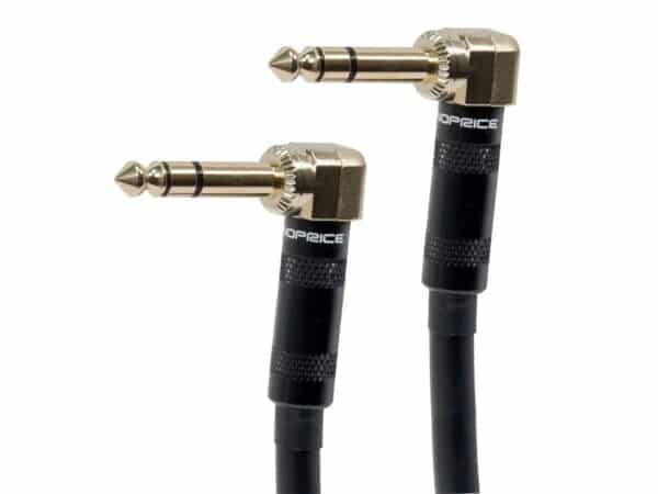 Monoprice 1/4-Inch TRS Male to 1/4-Inch TRS Male Guitar Pedal Patch Cable - 8 Inch - Black