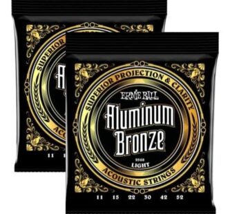 Ernie Ball 2568 Aluminum Bronze Light Acoustic Guitar String Set – 2 Pack