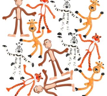 Rhode Island Novelty 4″ Bendable Zoo Animals | 12 Per Order