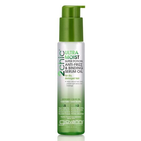 GIOVANNI 2chic Ultra-Moist Super Potion - Anti Frizz Binding Serum, Prevents Split Ends, A