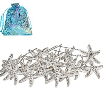 Jaciya 18 Pack Bride Crystal Rhinestone Starfish Hair Pin Hair Jewelry Hair Accessories Wo