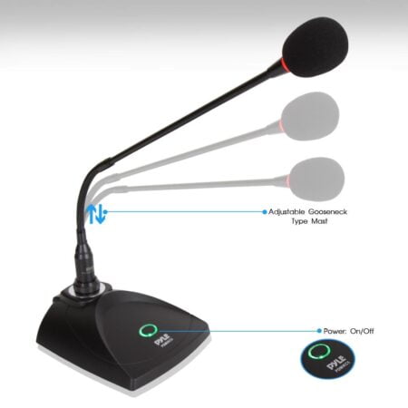 Pyle Home Desktop Gooseneck Wired Microphone System-Table Mounted Corded Voice Condenser M - Image 3