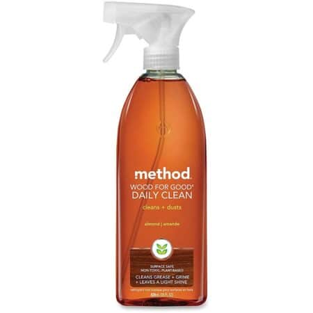 Method Daily Wood Cleaner, Almond, Plant-Based Formula That Cleans Shelves, Tables and Oth