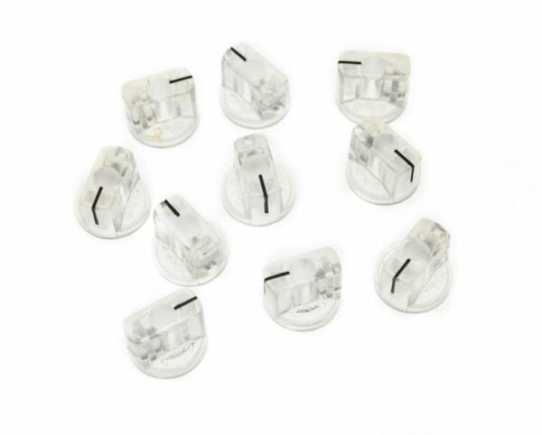 KAISH 10pcs Clear Guitar AMP Effect Pedal Knobs Pointer Knob with Set Screw Transparent