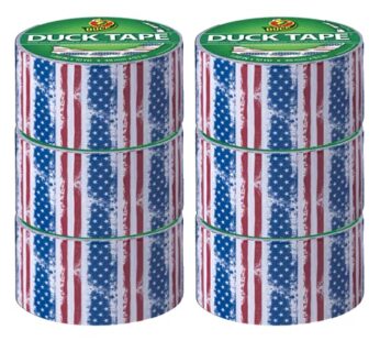 Duck Brand Duck Printed Duct Tape, 6-Roll, Americana Red White and Blue (241493_C)