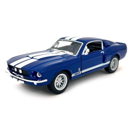 KiNSMART 1967 Ford Shelby Mustang GT500 Blue 1:38 Scale 5 Inch Die Cast Model Toy Race Car - Image 2