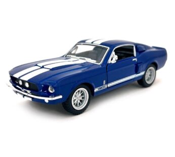 KiNSMART 1967 Ford Shelby Mustang GT500 Blue 1:38 Scale 5 Inch Die Cast Model Toy Race Car