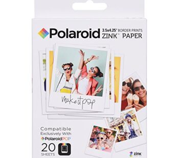 Zink Polaroid 3.5 x 4.25 inch Premium Zink Border Print Photo Paper (20 Sheets) Compatible