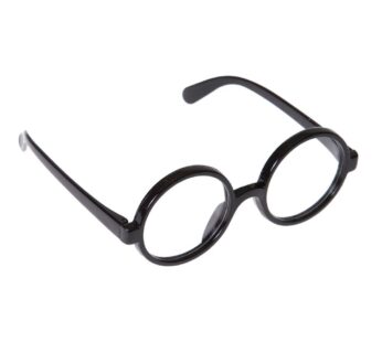 Star Power Men Wizard Quality Round Frame Glasses, Black, One Size (2in Lenses)