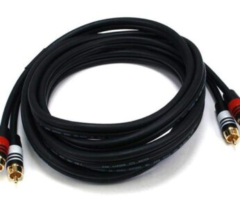 Monoprice Premium RCA Cable – 10 Feet – Black | 2 RCA Plug to 2 RCA Plug, Male to Male, 22