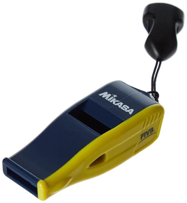 Mikasa Professional Whistle with Lanyard, Small, Navy/Yellow