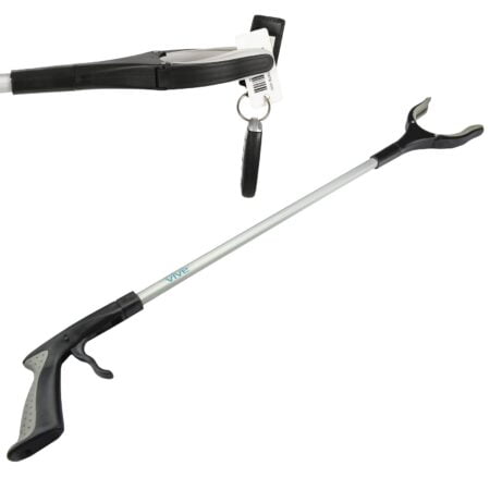 Vive Reacher Grabber 32" - Extra Long Mobility Aid - Rotating Hand, Heavy Duty Grip Arm -