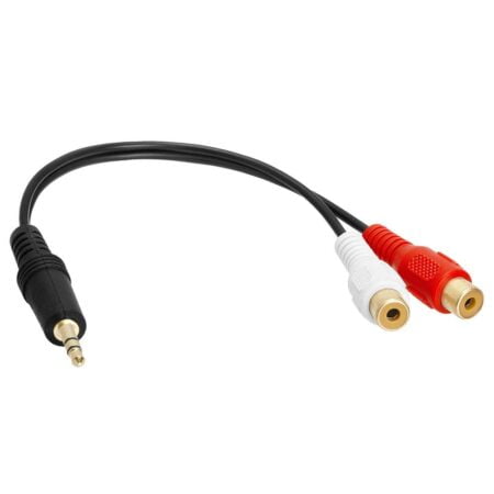 3.5mm Stereo Male to Dual RCA Female Red & White Audio Adapter Cable, 6 Inch, CNE499012 - Image 2