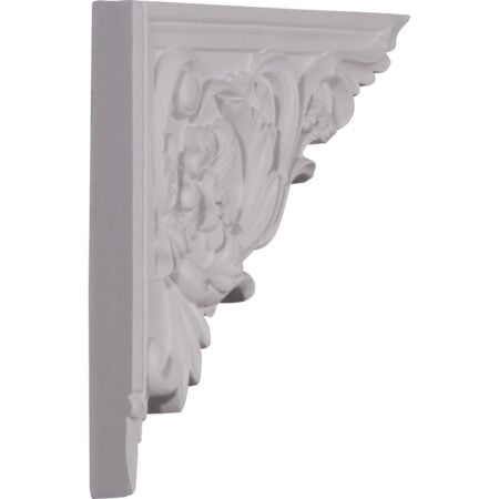 Ekena Millwork SB08X06FL-R Flower, Right Stair Brackets, 8 5/8"W x 6 1/4"H x 5/8"D, Primed - Image 2