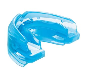 Double Braces Strapped Mouth Guard, Blue, Adult