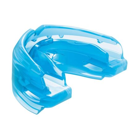 Double Braces Strapped Mouth Guard, Blue, Adult