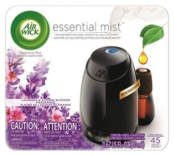 Air Wick Essential Mist Starter Kit, Diffuser + 1 Refill, Lavender and Almond Blossom, Air