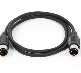 Monoprice MIDI Cable – 3 Feet – Black With Keyed 5-pin DIN Connector, Molded Connector She