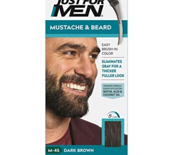 JUST FOR MEN Color Gel Mustache & Beard M-45, Dark Brown 1 Each (Pack of 6)