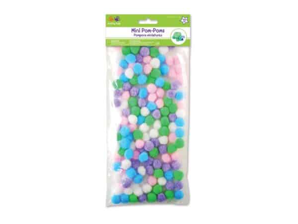 Krafty Kids KC208B Mini Pom-Poms, 14mm, Pastel Colors