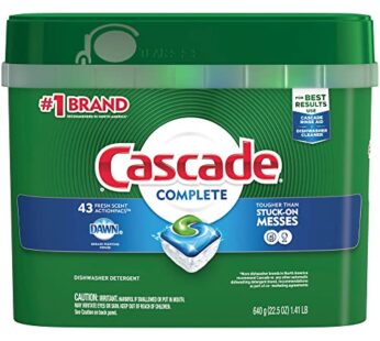 Cascade Complete Dishwasher Pods, Actionpacs Dishwasher Detergent, Fresh Scent with Dawn P