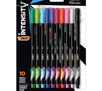 BIC Intensity Fineliner Marker Pen, Fine Point (0.4 mm), Assorted Colors, 10-Count, Model