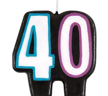 Multicolor Birthday Cheer Number 40 Candle – Eye-catching & Unique Design (1 Count), Perfe