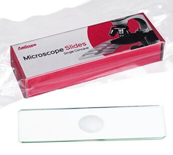 AmScope BS-C12 Microscope Slides Single Depression Concave Pack of 12, Clear