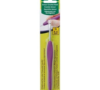 Clover 1045/G Purple Amour Crochet Hook, Size G, 4.0mm