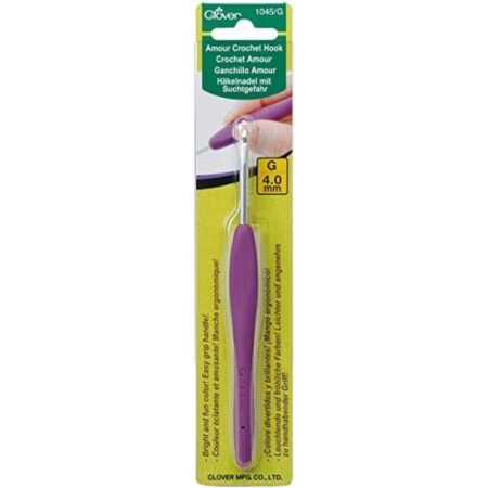 Clover 1045/G Purple Amour Crochet Hook, Size G, 4.0mm