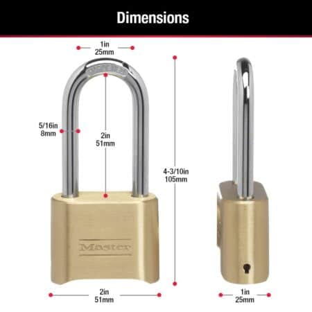 Master Lock 175LH Set Your Own Combination Padlock, 2-1/4 in. Shackle, Brass Finish - Image 6