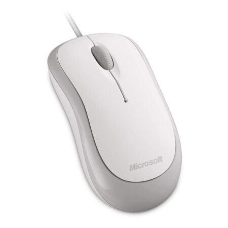 Microsoft Basic Optical Mouse for Business - White. Comfortable, Wired, USB mouse for PC/L