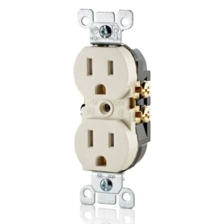 Leviton T5320-TMP 15 Amp 125V Tamper Resistant Duplex Receptacle (10 Pack), Light Almond - Image 2