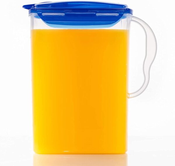 LocknLock Aqua Fridge Door Water Jug with Handle BPA Free Plastic Pitcher with Flip Top Li