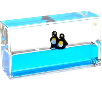 PowerTRC Mini Liquid Penguin Paperweight | Surfing Sea Creatures | Calming and Relaxing To
