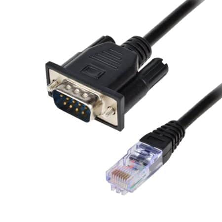 RJ45 to RS232,LFHUKEJI DB9 9-Pin Serial Port Male to RJ45 Female Cat5 Ethernet LAN Console - Image 2