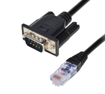 RJ45 to RS232,LFHUKEJI DB9 9-Pin Serial Port Male to RJ45 Female Cat5 Ethernet LAN Console