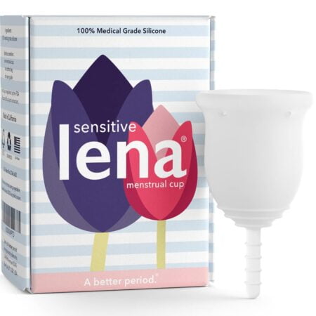 Lena Sensitive Menstrual Cup - Reusable, Soft Silicone, Light to Heavy Flow, Beginner User